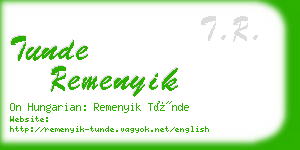 tunde remenyik business card